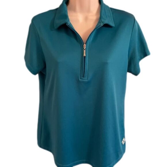 4ALL  golf shirt stay dry, beautiful blue/teal size L. - Picture 1 of 7
